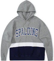 Spalding Logo Colorblock Pullover Hoodie Unisex Grey LAW01SH009-22 Spalding Logo Colorblock Pullover Hoodie Unisex Grey LAW01SH009-22
