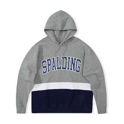 Spalding Logo Colorblock Pullover Hoodie Unisex Grey LAW01SH009-22