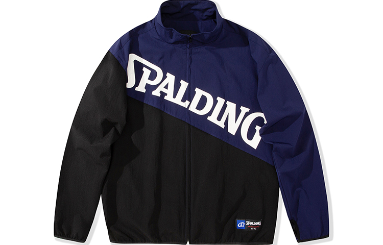 Spalding Logo Colorblock Stand-Collar Jacket Black (Unisex) LAW00JK009-15