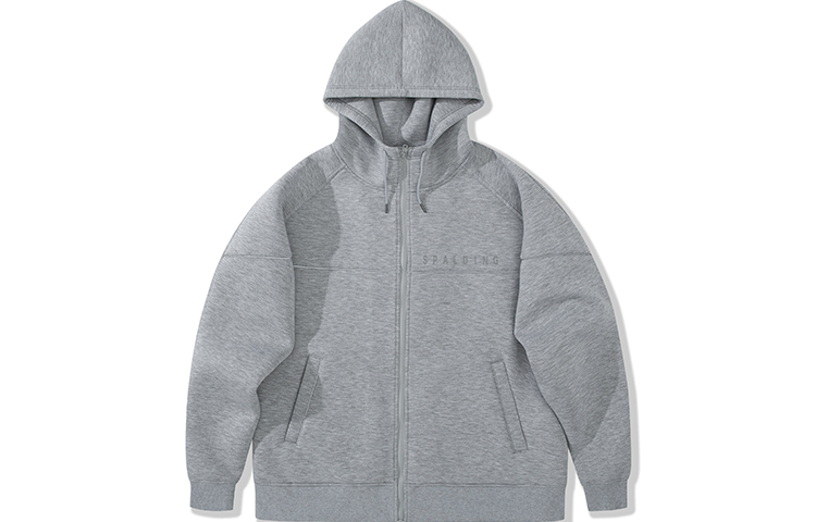 Spalding Logo Light Gray Hoodie Jacket Unisex Casual Wear LAW01SH018-22