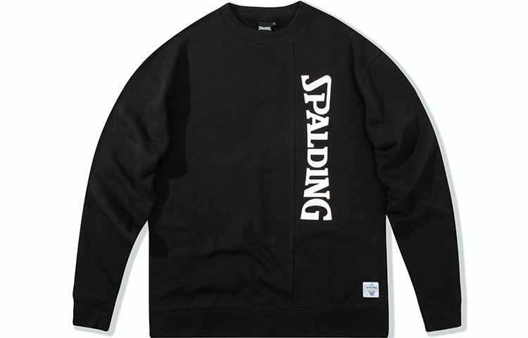 Spalding Logo Print Crewneck Sweatshirt Black - Unisex Casual Wear LAW00SW005-15