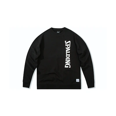 Spalding Logo Print Crewneck Sweatshirt Black - Unisex Casual Wear LAW00SW005-15