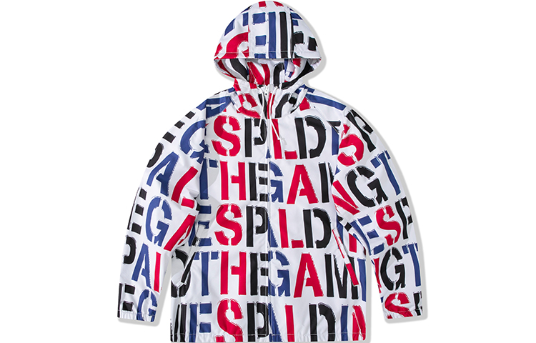 Spalding Oversized Alphabet Print Hoodie Jacket Multicolor Unisex LAW01JK024-00
