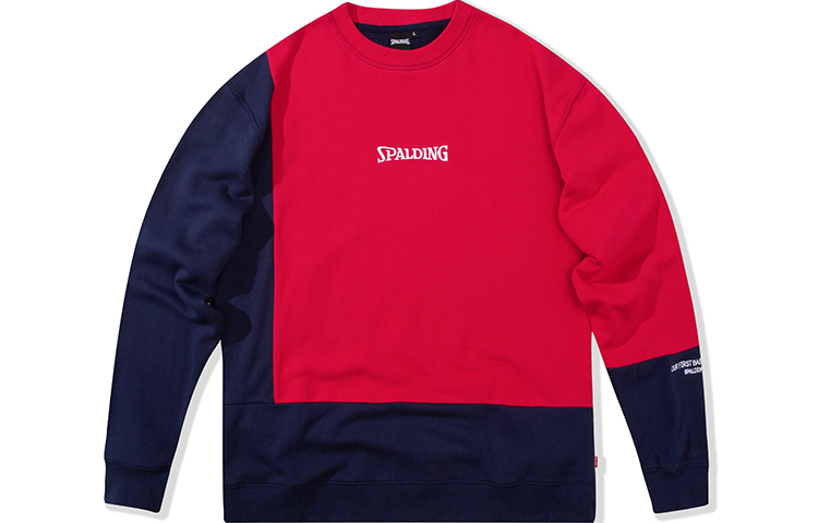 Spalding Red Colorblock Crewneck Pullover Sweatshirt Unisex LAW01SW008-35