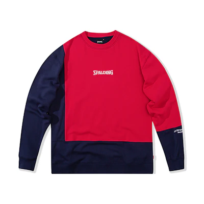 Spalding Red Colorblock Crewneck Pullover Sweatshirt Unisex LAW01SW008-35