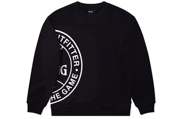 Spalding Unisex Black Crewneck Pullover Sweatshirt Casual Sportswear LBS09SW011-15