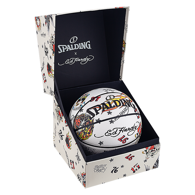 Order スポルディング x エド・ハーディー 蓄光 バスケットボール 白 7号 男女兼用 練習用 77-704Y