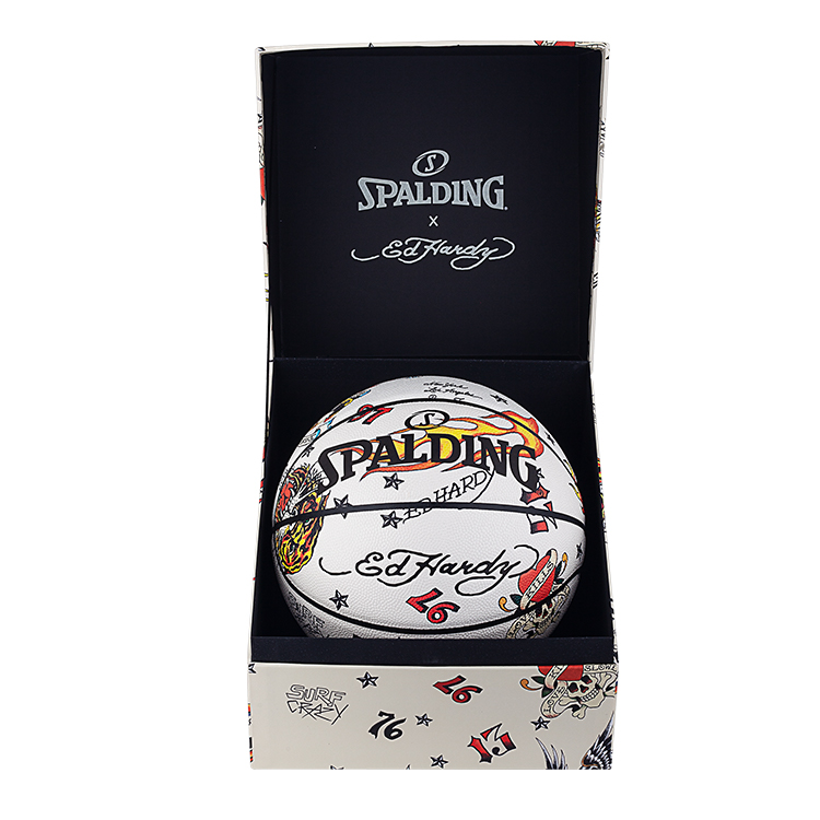 Lookbook スポルディング x エド・ハーディー 蓄光 バスケットボール 白 7号 男女兼用 練習用 77-704Y