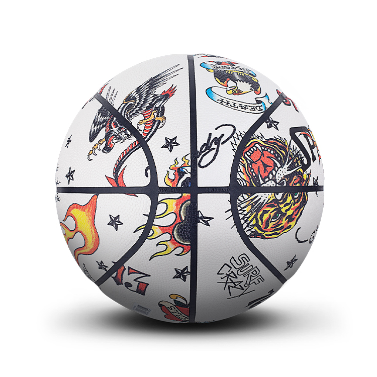 Cheap スポルディング x エド・ハーディー 蓄光 バスケットボール 白 7号 男女兼用 練習用 77-704Y