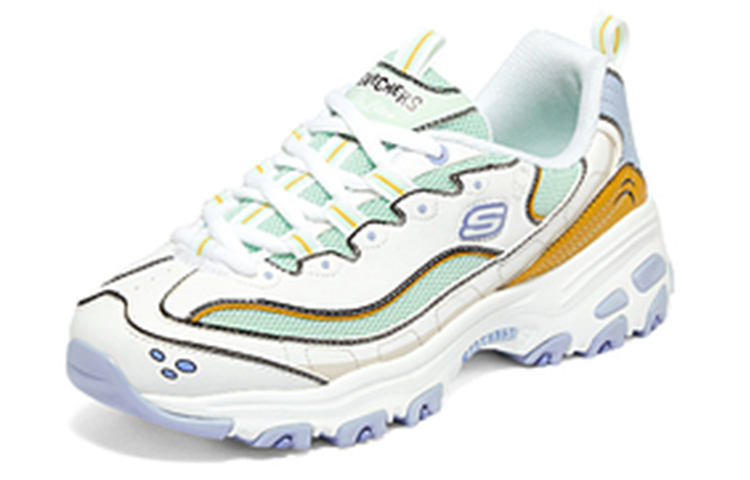 Lookbook (W) Skechers D'Lites 1.0 x SpongeBob Azul Verde 'Blanco'. 896100-WBL