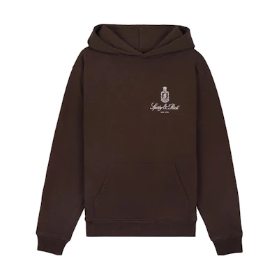 Sporty & Rich Brown Letter Logo Hoodie Unisex HO981CH