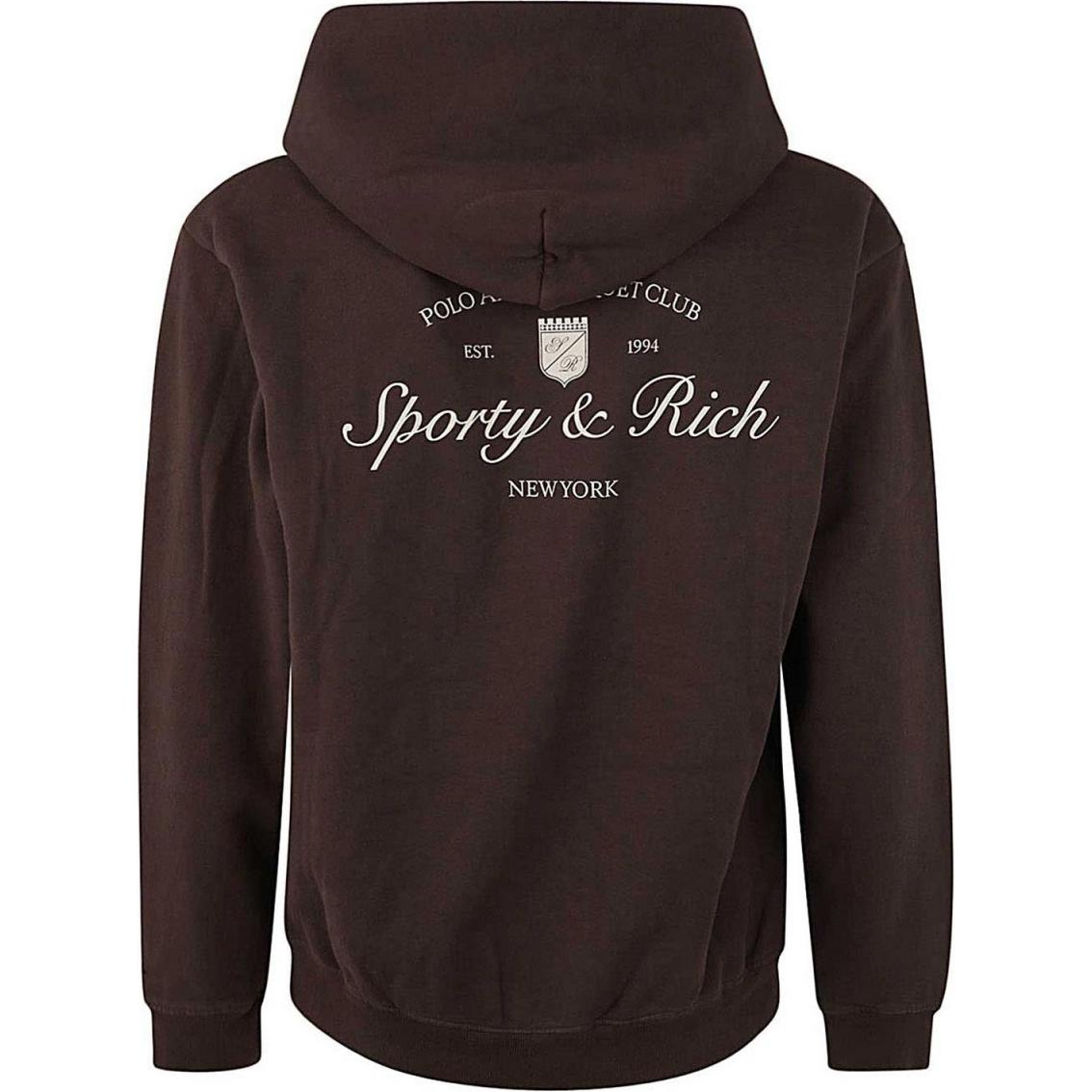 Sporty & Rich Brown Lettered Pullover Hoodie HOAW237CH-10