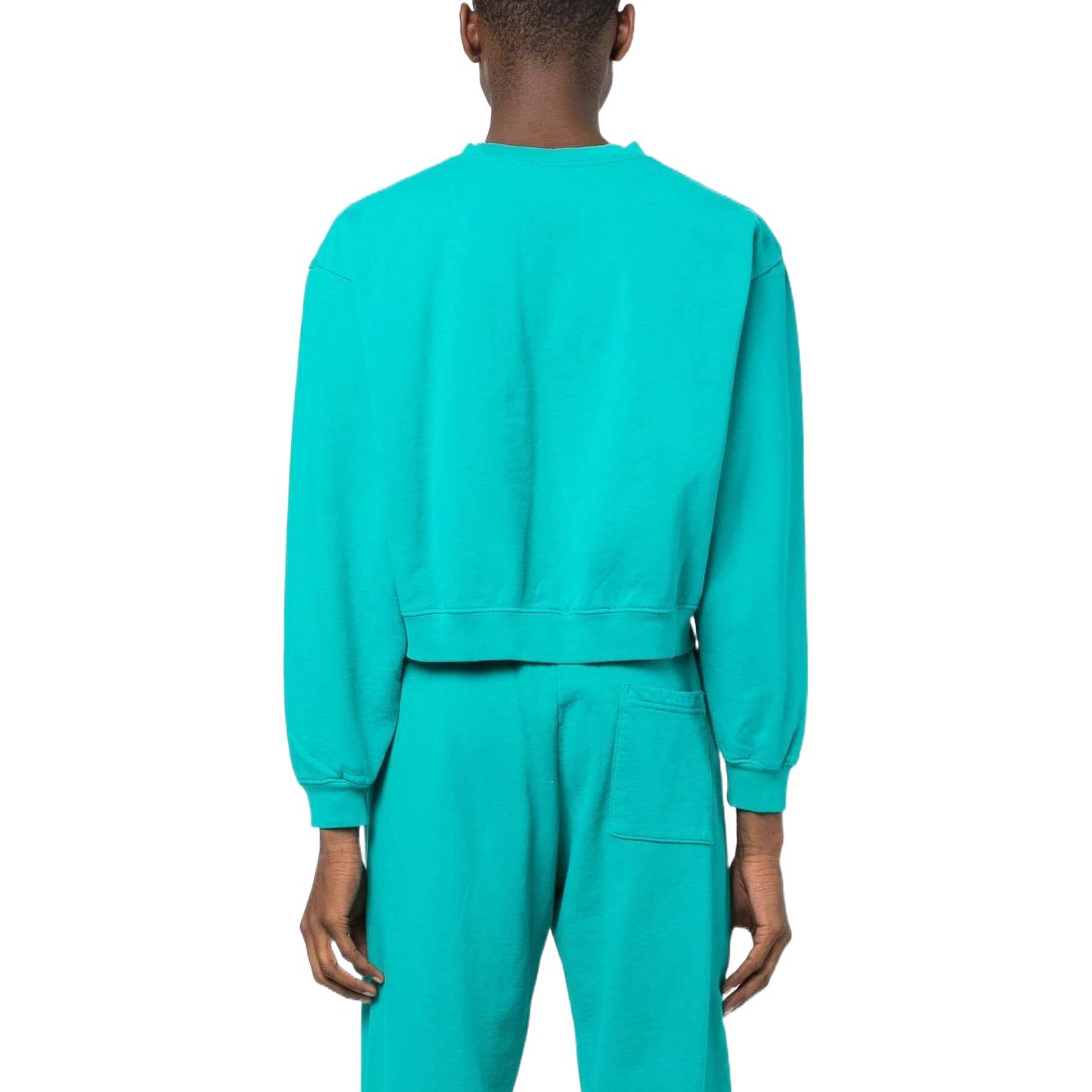 SPORTY & RICH FW22 Graphic Print Crewneck Pullover Sweatshirt Men Blue Green CR635TETEAL 圖 4