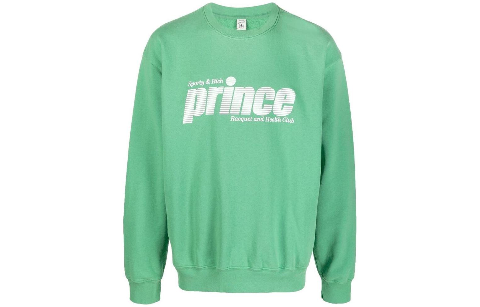 Sporty & Rich FW22 Letter Logo Crewneck Sweatshirt Green CR521KE
