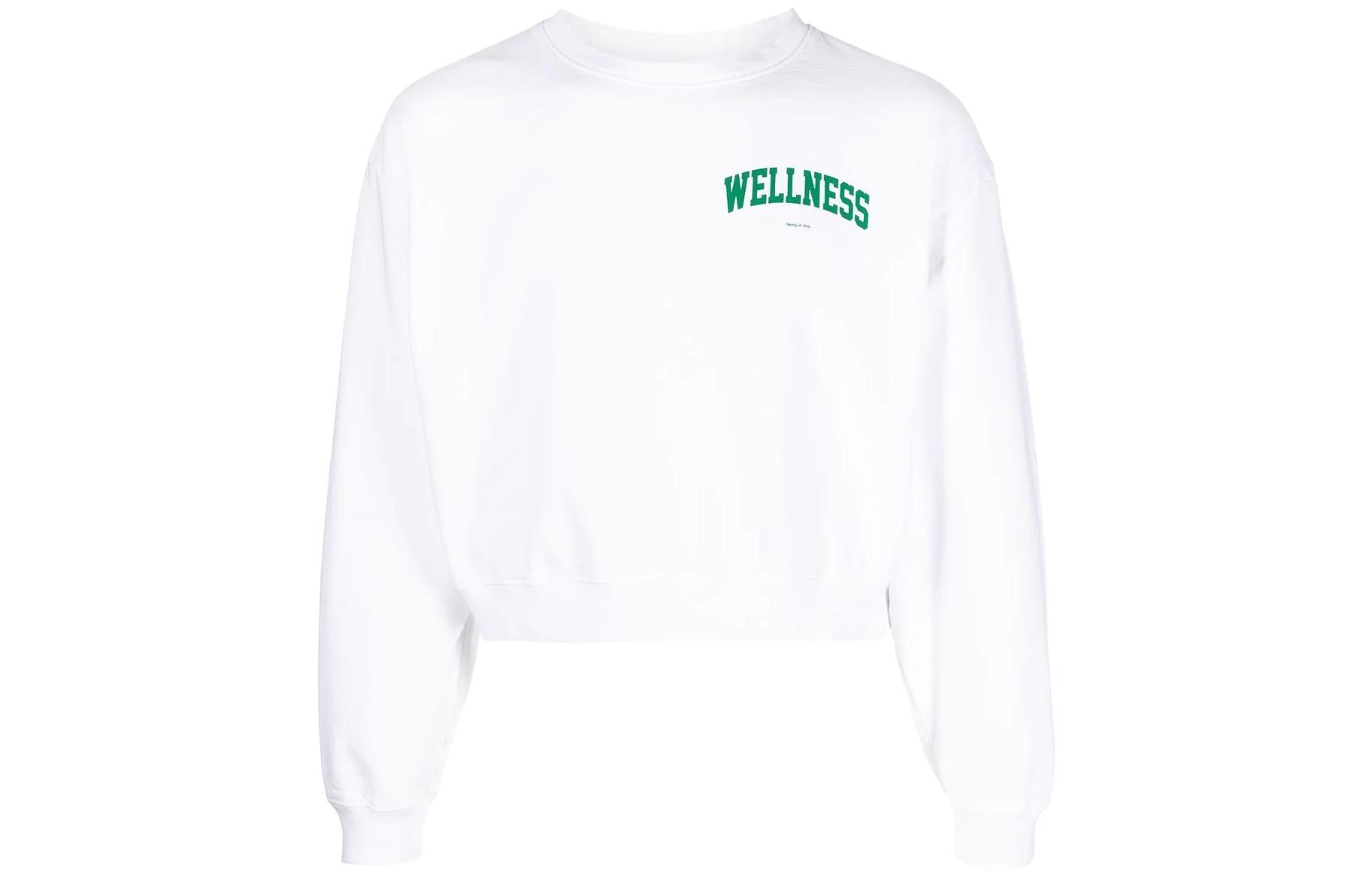 Sporty & Rich FW22 Letter Print Cropped Sweatshirt Unisex White CR653WHWHITE