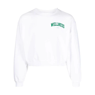 Sporty & Rich FW22 Letter Print Cropped Sweatshirt Unisex White CR653WHWHITE
