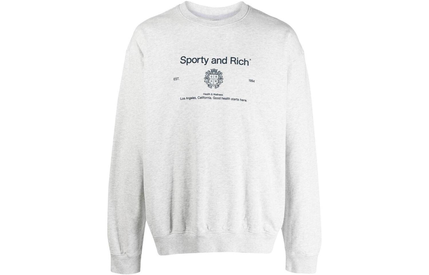 Sporty & Rich FW22 Letter Print Hoodie Unisex Gray CR485HG