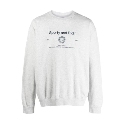 Sporty & Rich FW22 Letter Print Hoodie Unisex Gray CR485HG