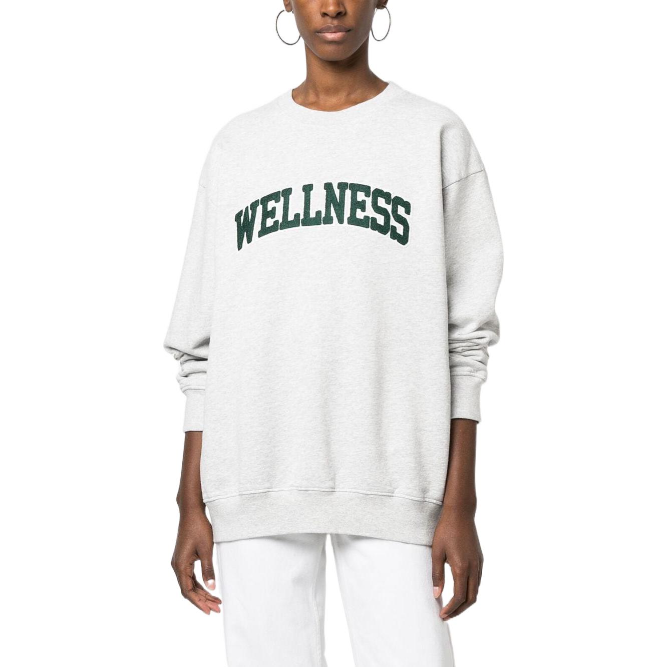 SPORTY & RICH FW22 Logo Patch Pullover Sweatshirt Unisex Ash Grey. CR623GH 圖 3