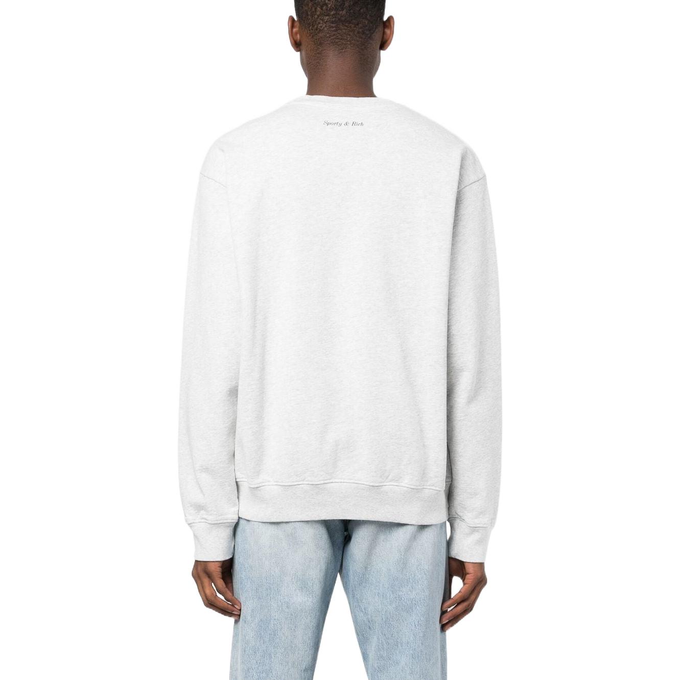 SPORTY & RICH FW22 Logo Patch Pullover Sweatshirt Unisex Ash Grey. CR623GH 圖 4