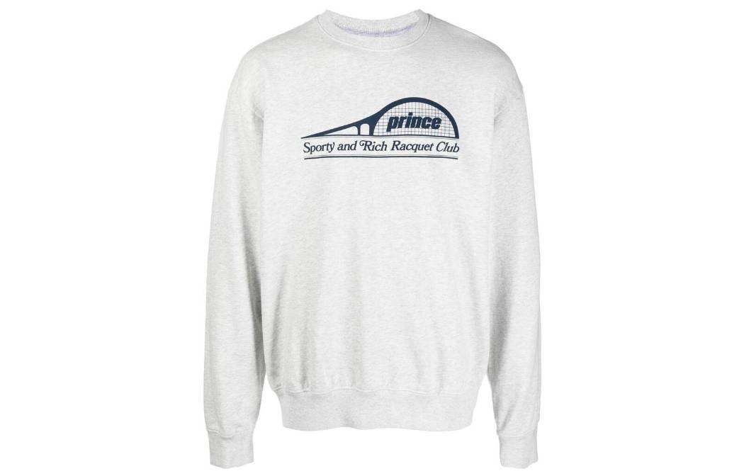 Sporty & Rich FW22 Logo Print Crewneck Sweatshirt Unisex Grey CR523HG