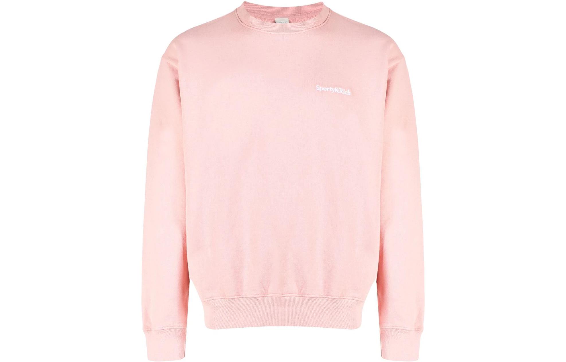 Sporty & Rich FW22 Logo Print Crewneck Sweatshirt Pink CR622ROFRO