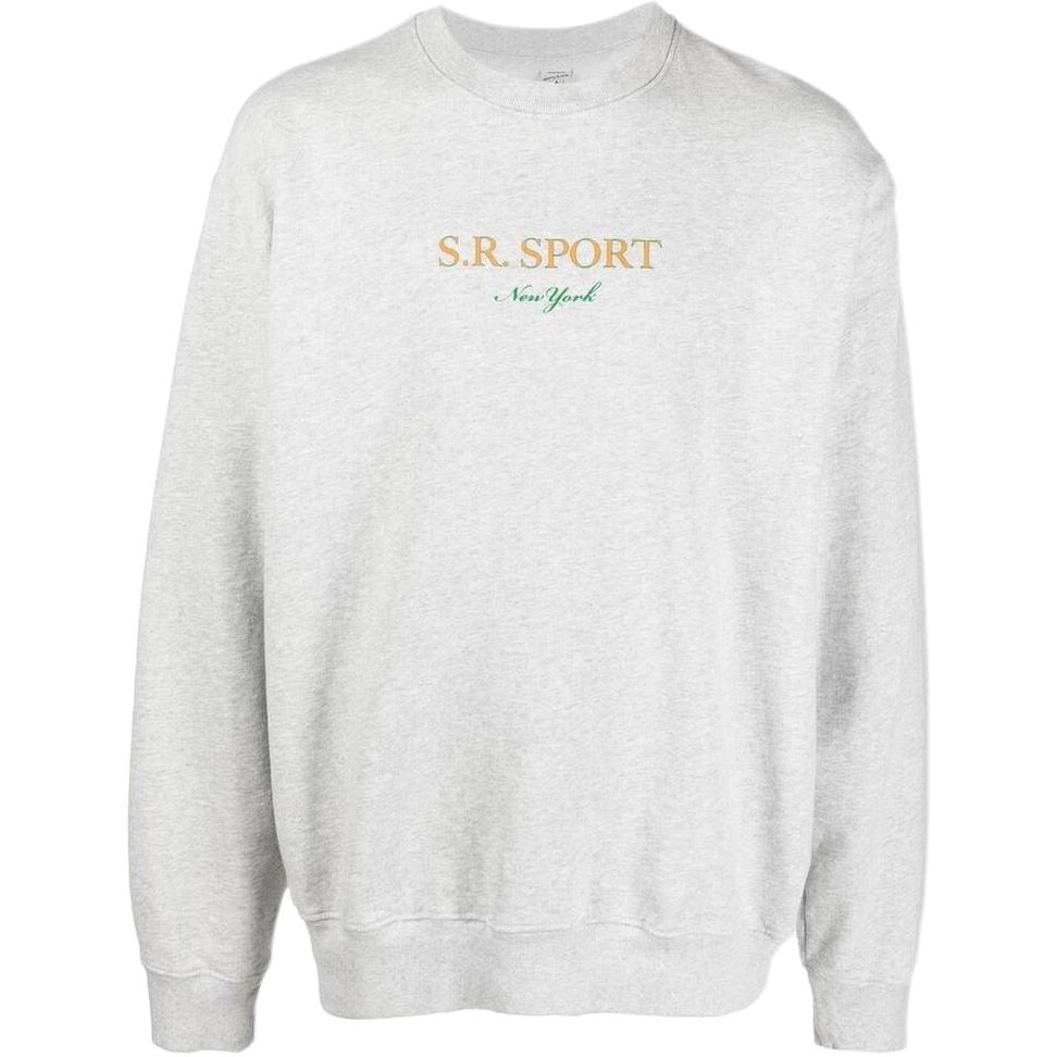 Sporty & Rich FW22 Logo Print Crewneck Sweatshirt Grey Mens CR626HG