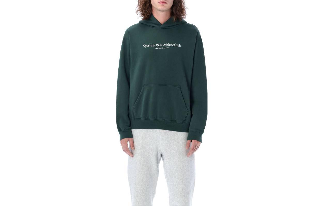 SPORTY & RICH FW22 Logo Pullover Hoodie Unisex Green. HO642FOFFO 圖 2