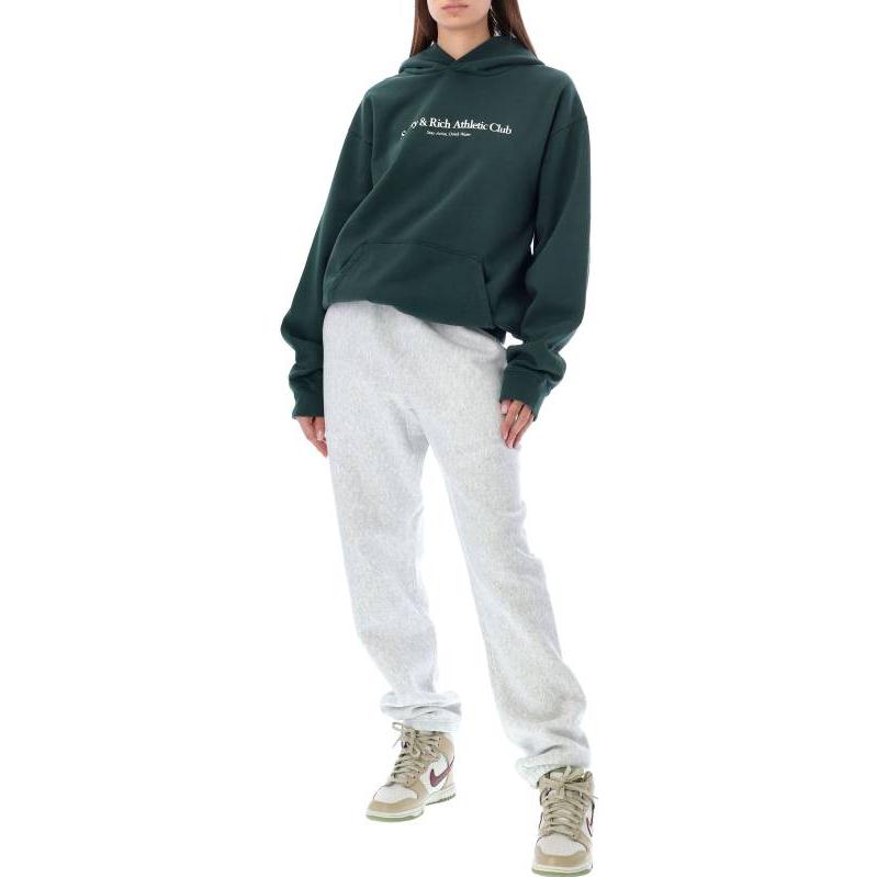 SPORTY & RICH FW22 Logo Pullover Hoodie Unisex Green. HO642FOFFO 圖 3