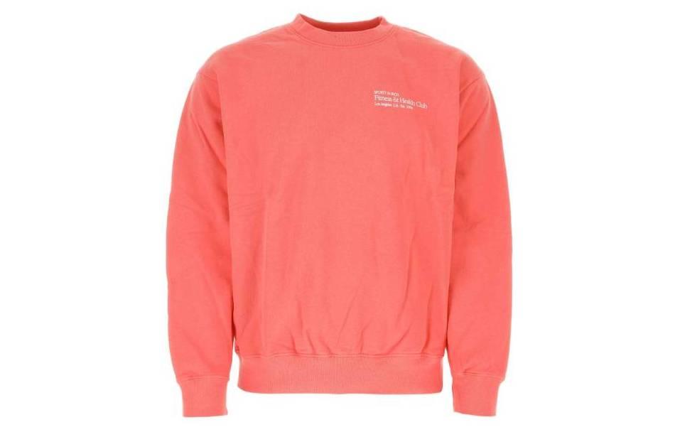 Sporty & Rich FW22 Orange Letter Print Crewneck Pullover Sweatshirt Men CR621ST2STRAWBERRY