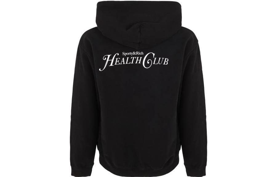 Sporty & Rich FW22 Plain Logo Print Pullover Hoodie Black HO622BK