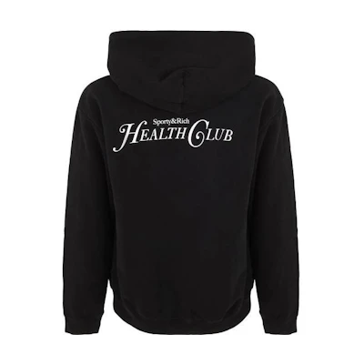 Sporty & Rich FW22 Plain Logo Print Pullover Hoodie Black HO622BK