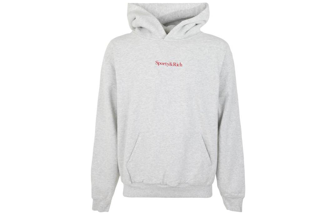 Sporty & Rich FW22 Solid Letter Printed Hoodie Grey HO651HGHEATHER