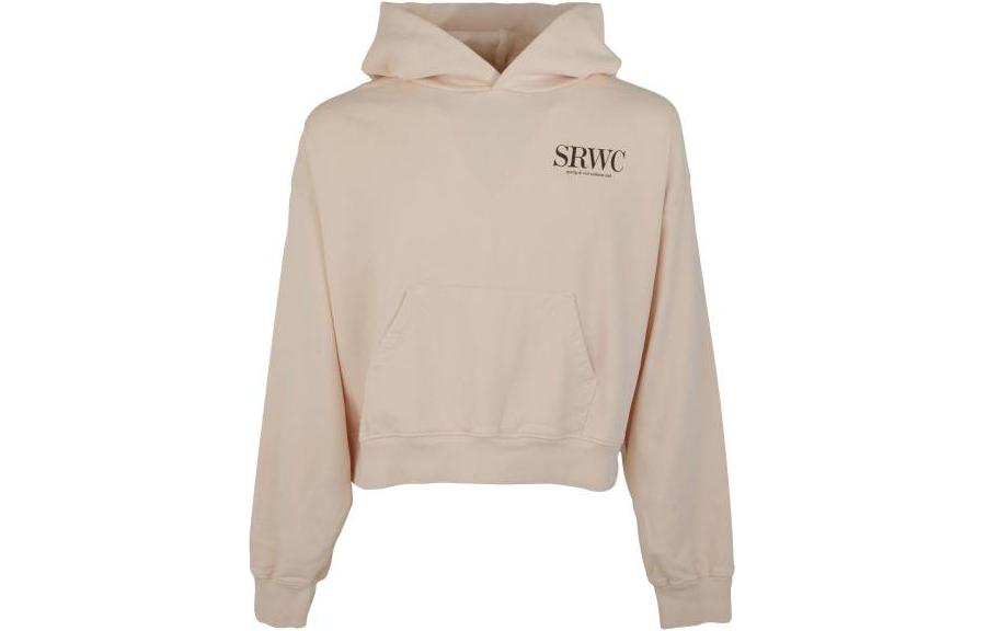 Sporty & Rich FW22 Solid Logo Hoodie Beige Pullover HO621CRBIANCO