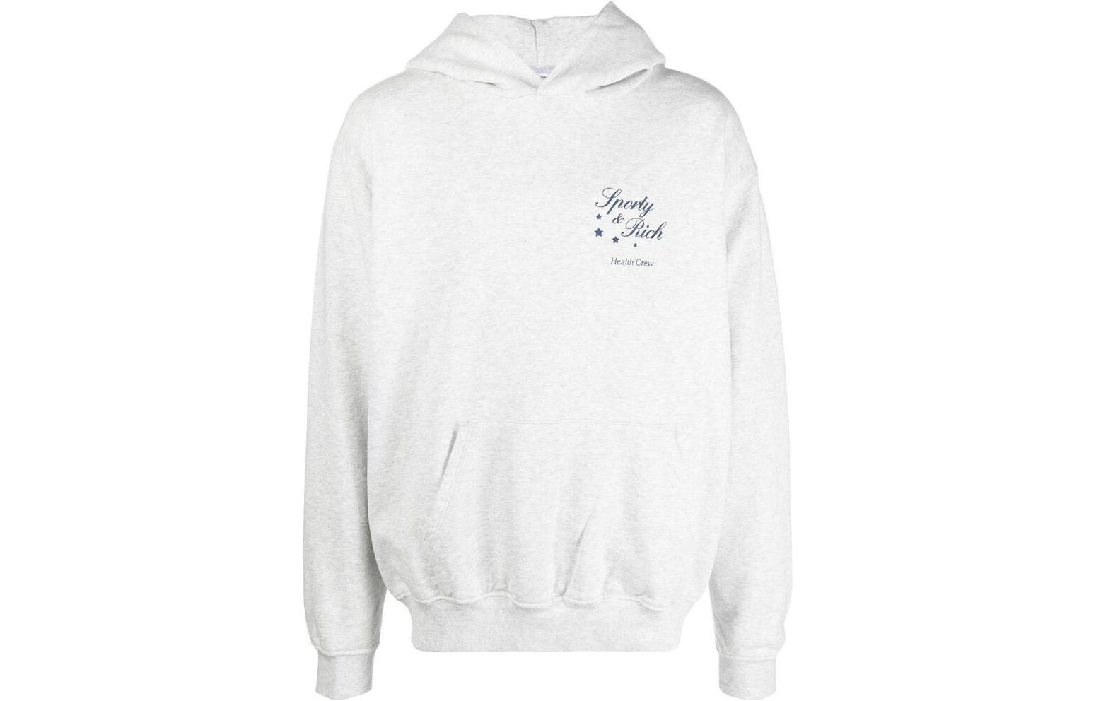 Sporty & Rich FW22 Solid Logo Print Hoodie Grey HO483HG