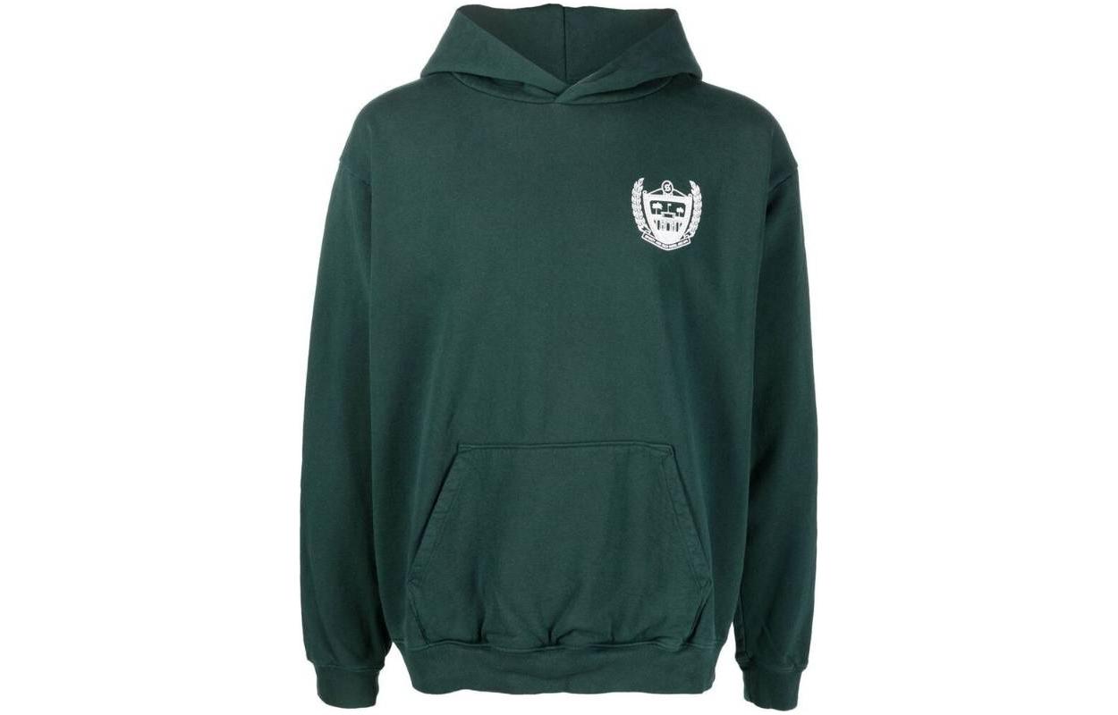 Sporty & Rich FW22 Solid Logo Pullover Hoodie Green HO462FOBEVERLYFORES