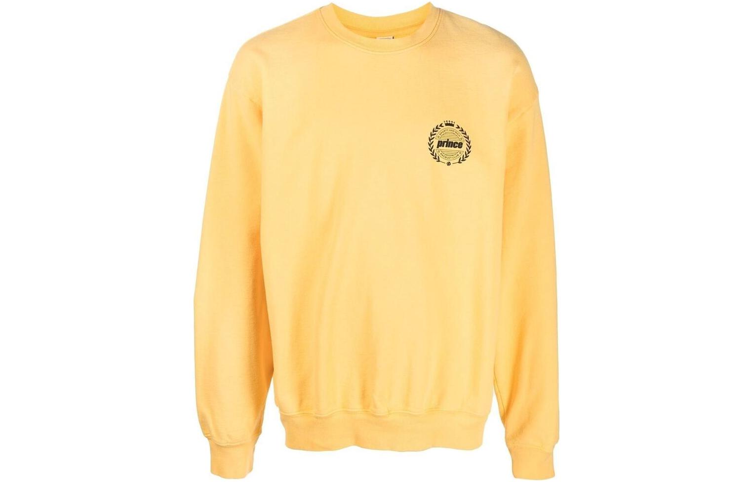 Sporty & Rich FW22 Yellow Logo Print Crewneck Pullover Sweatshirt Men’s CR522YE