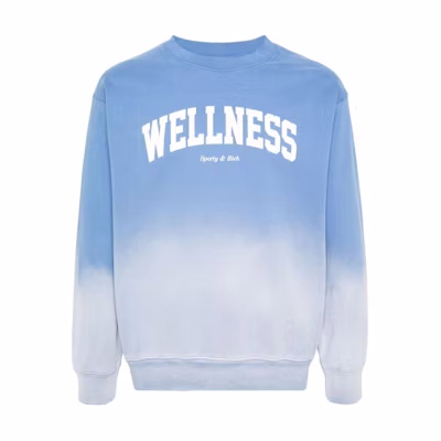 SPORTY & RICH Gradient Logo Crewneck Long Sleeve Sweatshirt Unisex Cornflower Blue WS067S413WB