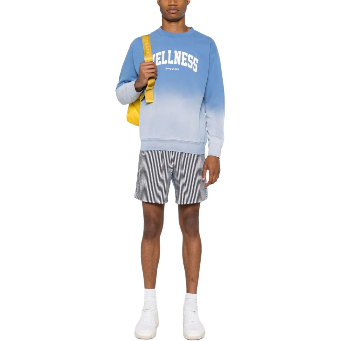 SPORTY & RICH Gradient Logo Crewneck Long Sleeve Sweatshirt Unisex Cornflower Blue WS067S413WB 圖 3