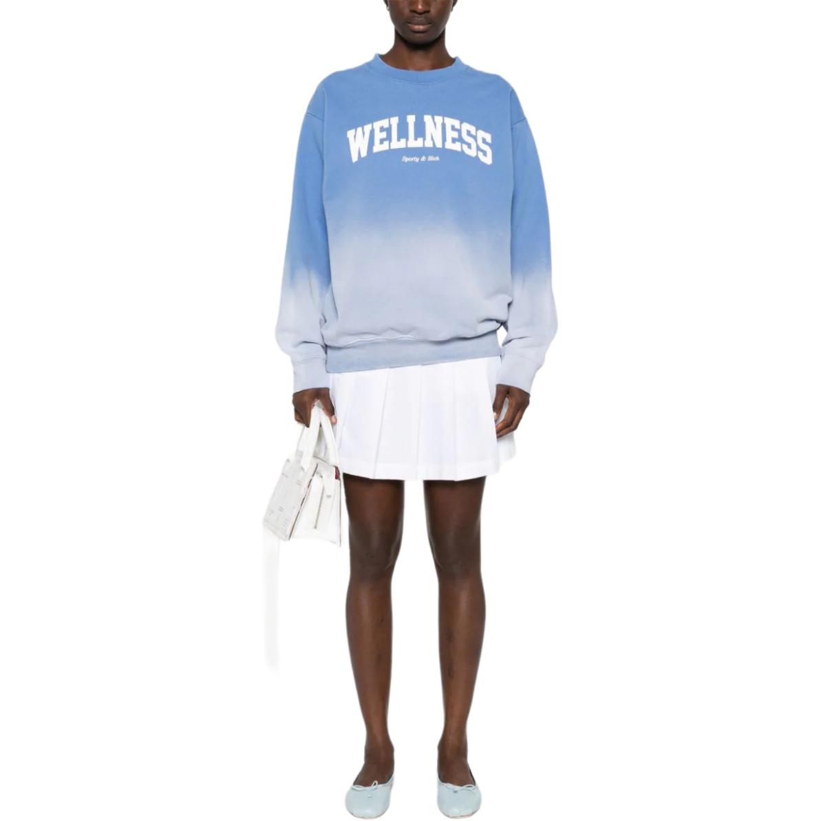 SPORTY & RICH Gradient Logo Crewneck Long Sleeve Sweatshirt Unisex Cornflower Blue WS067S413WB 圖 5