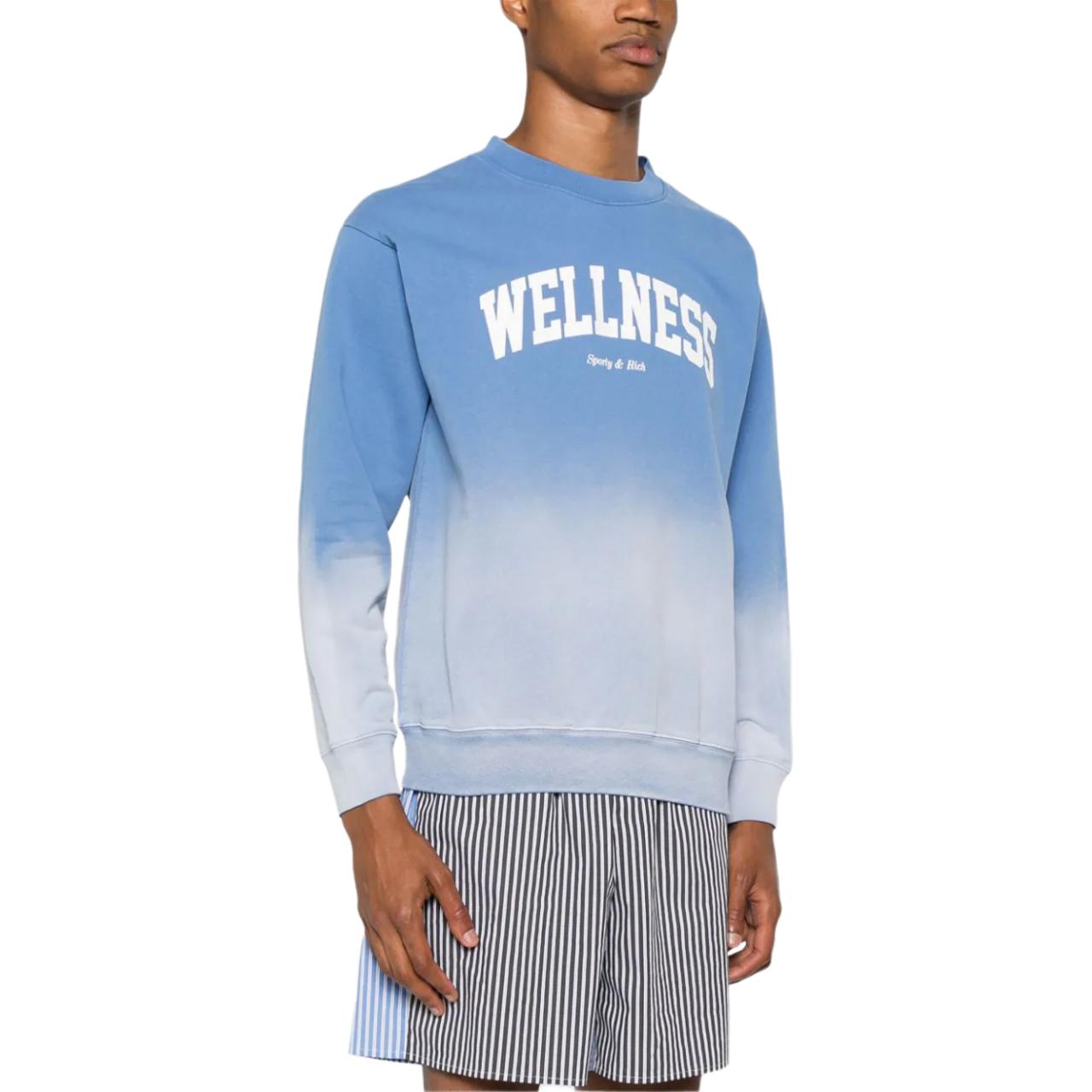 SPORTY & RICH Gradient Logo Crewneck Long Sleeve Sweatshirt Unisex Cornflower Blue WS067S413WB 圖 6