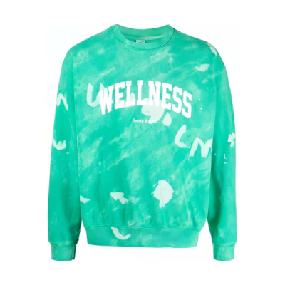 Sporty & Rich Green Crewneck Pullover Sweatshirt Men’s Long Sleeve CR952TAFTW
