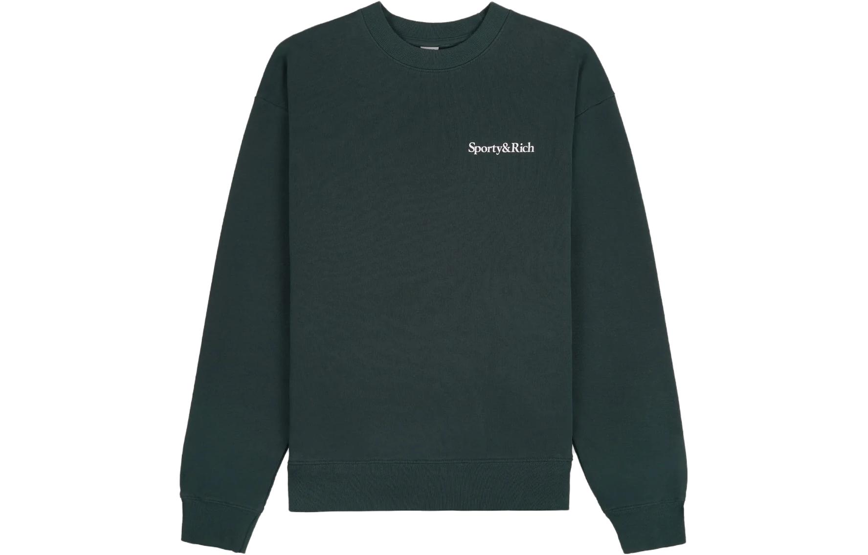 Sporty & Rich Green Lettering Crewneck Sweatshirt Unisex CRAW2311FO