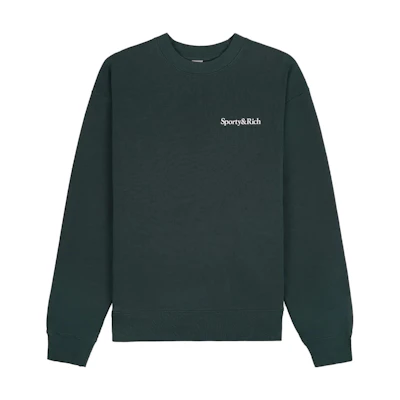Sporty & Rich Green Lettering Crewneck Sweatshirt Unisex CRAW2311FO