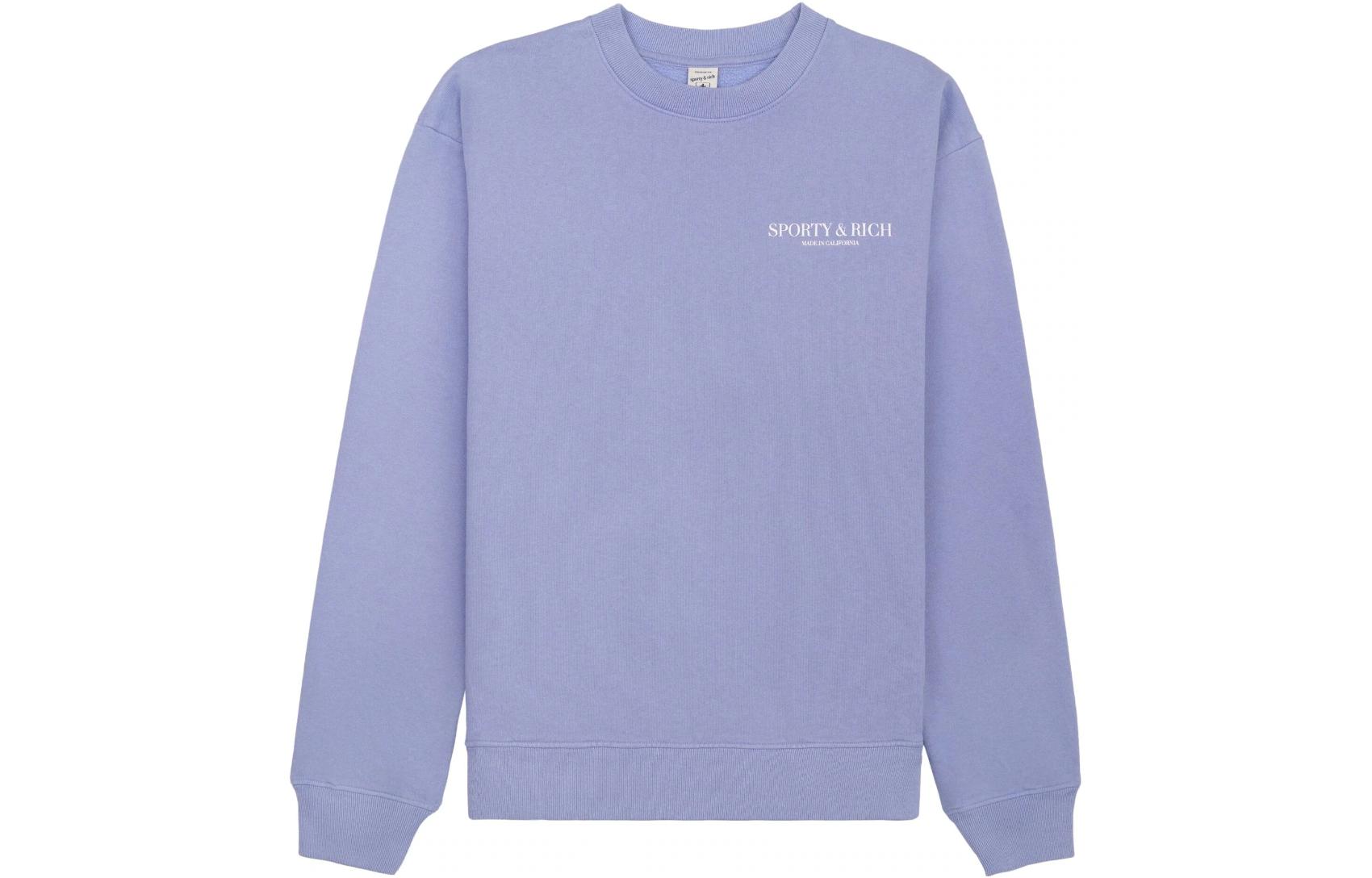 Sporty & Rich Letter Logo Pullover Sweatshirt Light Blue CR661PE