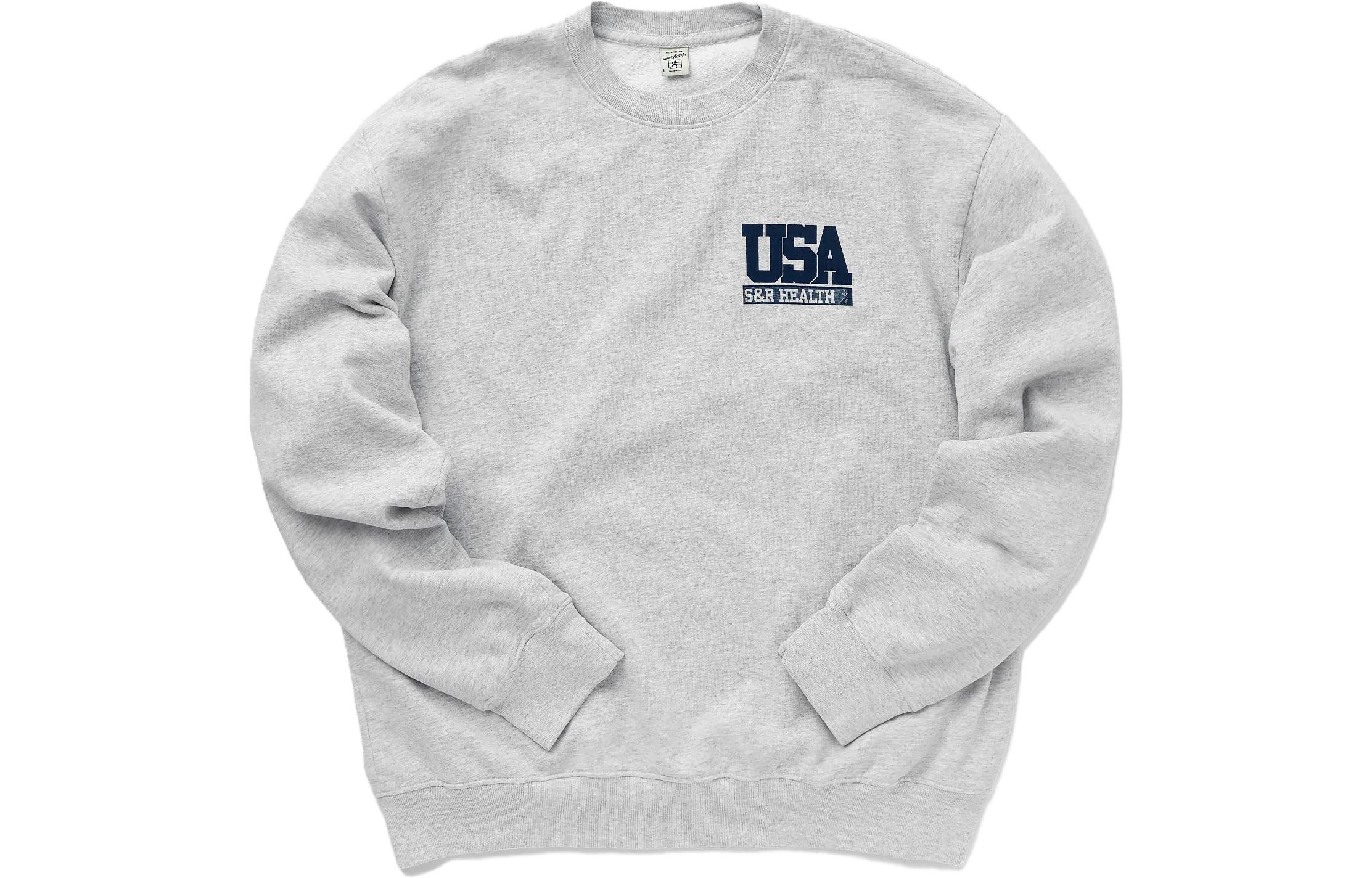 Sporty & Rich Letter Print Sweatshirt Unisex - Grey CR883HG