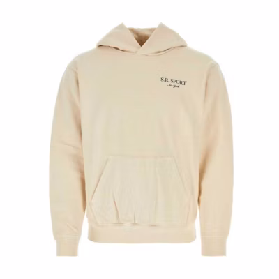 Sporty & Rich Letter Print Yellow Hoodie for Men HO1021CRCREAMNAVY