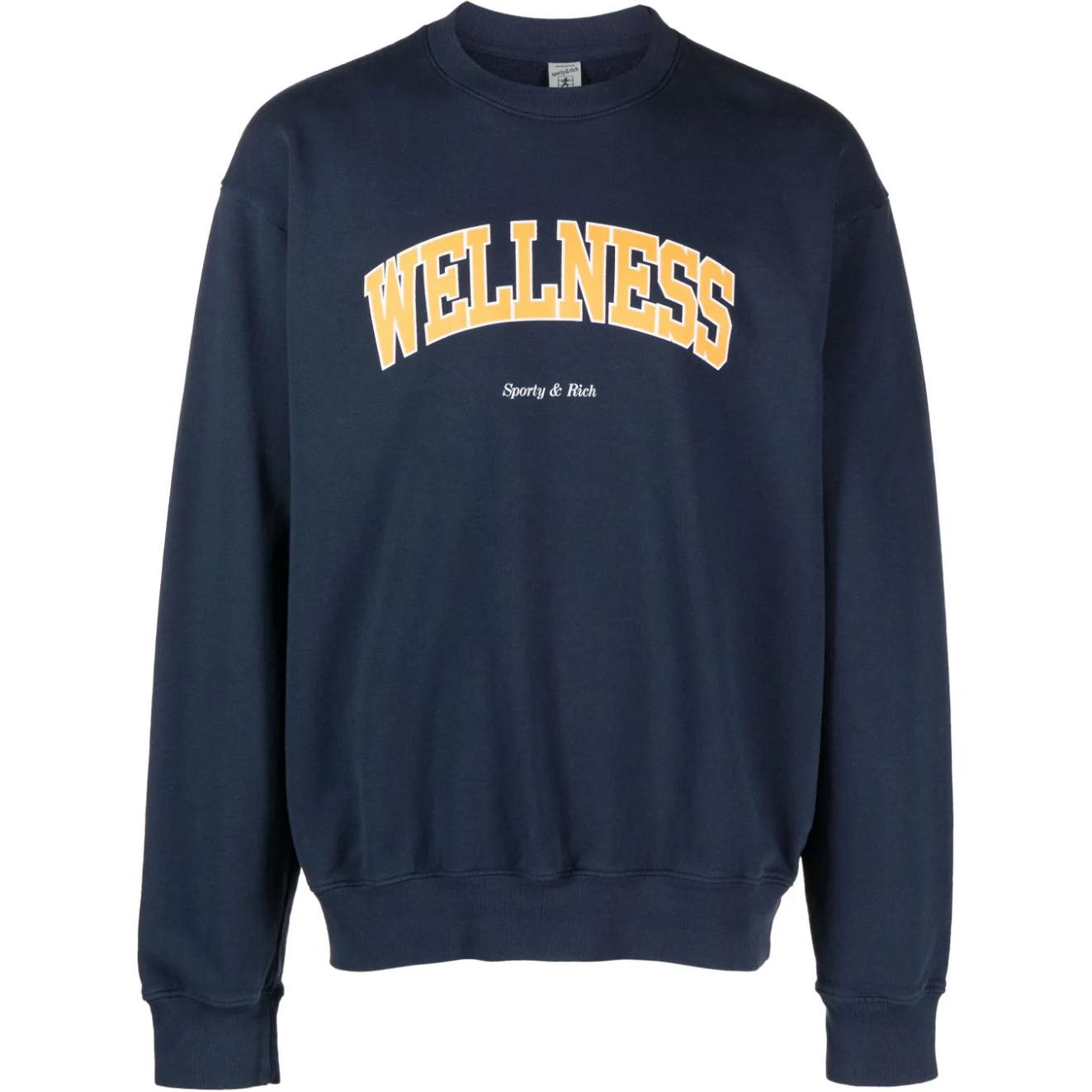 Sporty & Rich Logo Crewneck Sweatshirt Navy Blue CRAW2320NAFLEECE