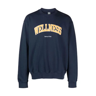 Sporty & Rich Logo Crewneck Sweatshirt Navy Blue CRAW2320NAFLEECE