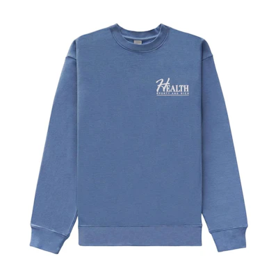 Sporty & Rich Logo Print Crewneck Long Sleeve Loose Sweatshirt Unisex Blue CR641SB